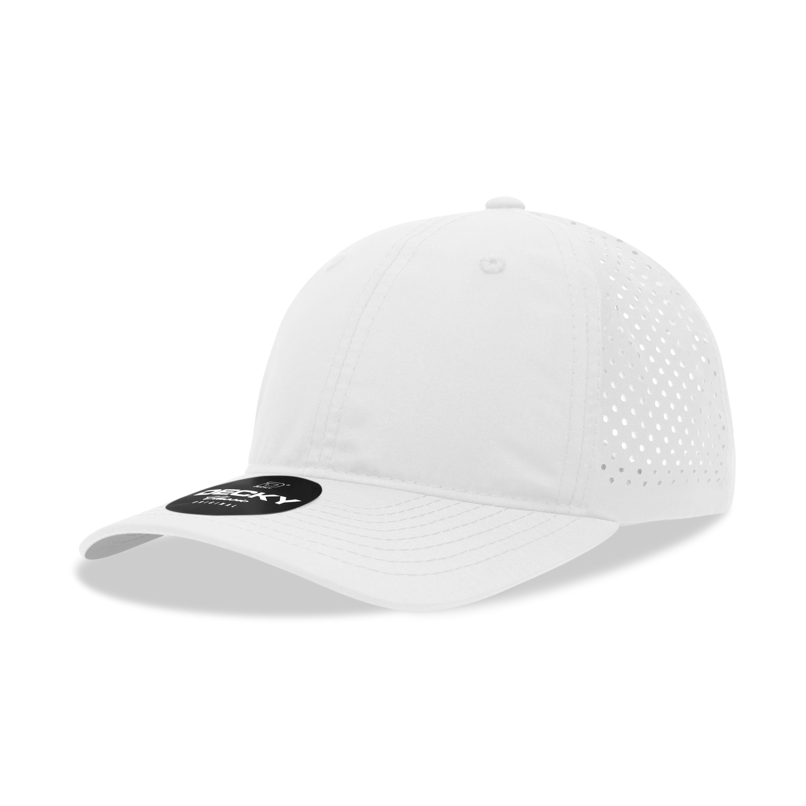 Decky 6224 6 Panel Low Profile Relaxed Perforated Performance Dad Hat - White