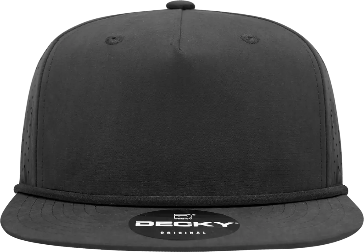 Decky 6226 5 Panel High Performance Rope Cap - Black - one Size Fits Most