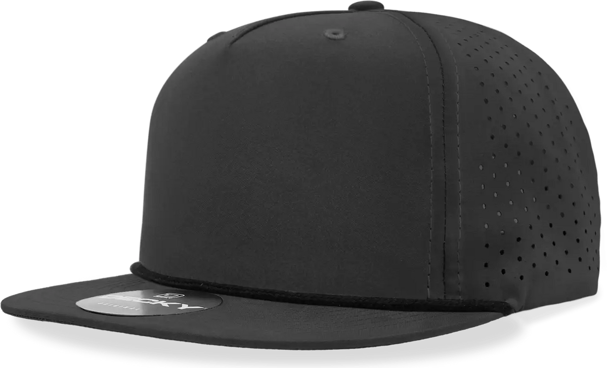 Decky 6226 5 Panel High Performance Rope Cap - Black - one Size Fits Most
