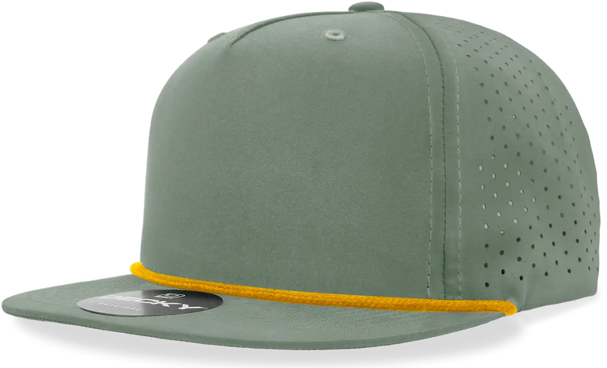 Decky 6226 5 Panel High Performance Rope Cap - Loden Amber - one Size Fits Most
