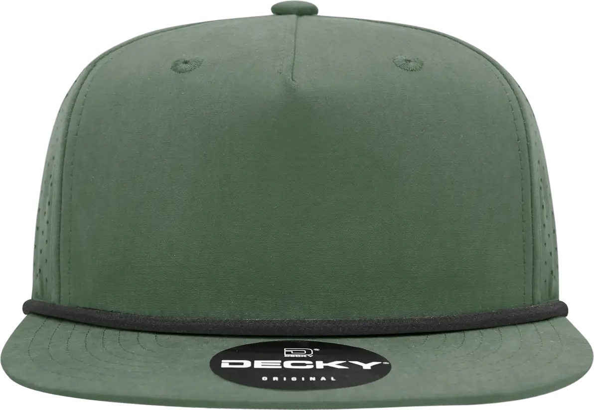 Decky 6226 5 Panel High Performance Rope Cap - Loden Black - one Size Fits Most