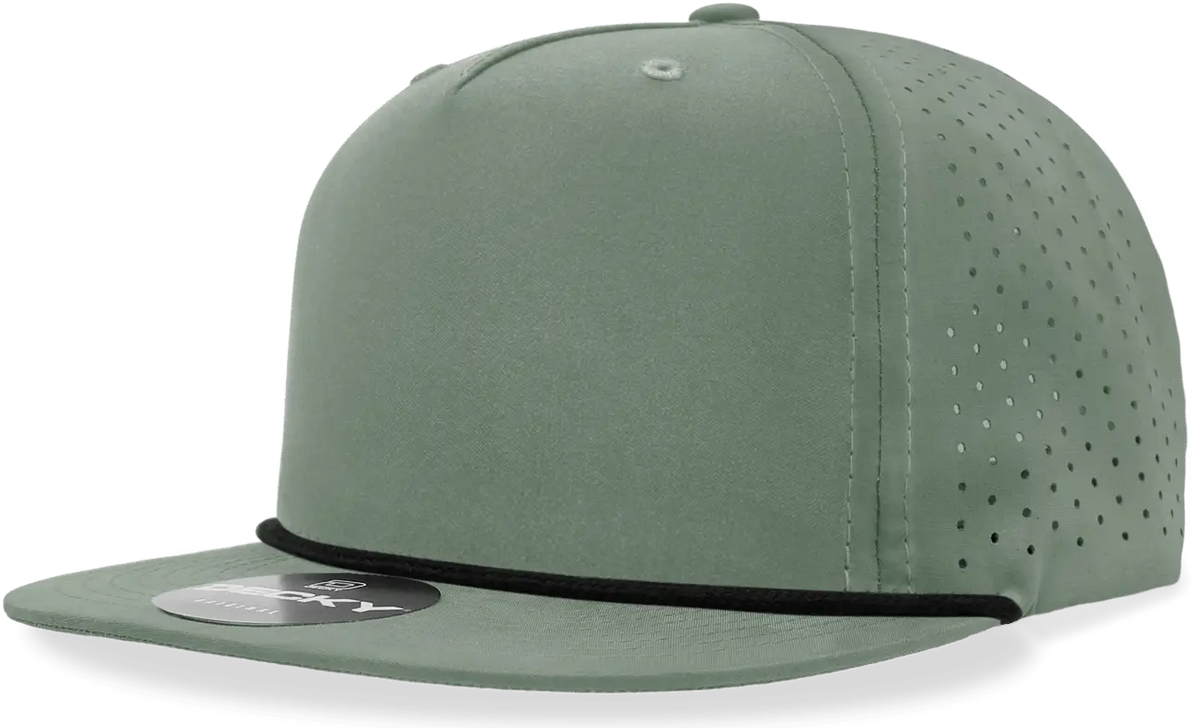 Decky 6226 5 Panel High Performance Rope Cap - Loden Black - one Size Fits Most