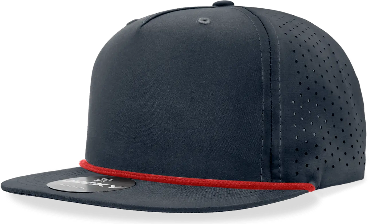 Decky 6226 5 Panel High Performance Rope Cap - Navy Red - one Size Fits Most