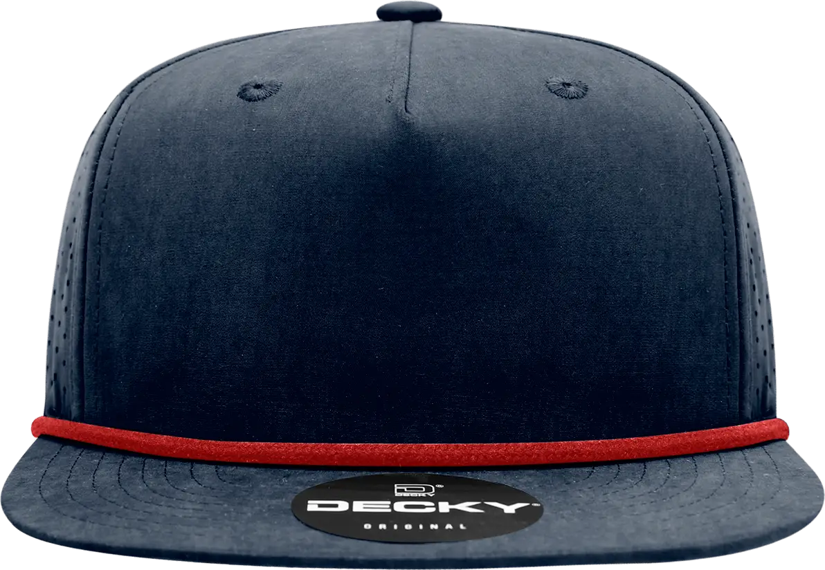 Decky 6226 5 Panel High Performance Rope Cap - Navy Red - one Size Fits Most