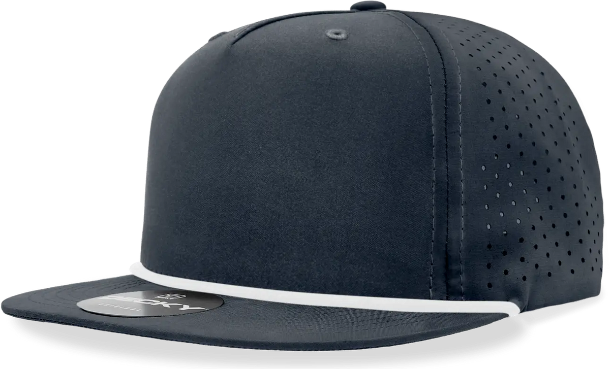 Decky 6226 5 Panel High Performance Rope Cap - Navy White - one Size Fits Most