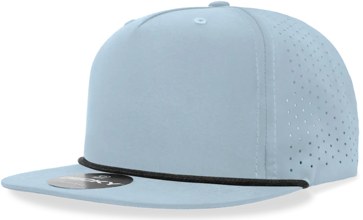 Decky 6226 5 Panel High Performance Rope Cap - Sky Black - one Size Fits Most