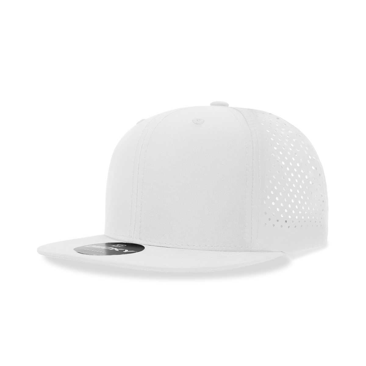 Decky 6228 6 Panel High Profile Structured Perforated Performance Snapback - White
