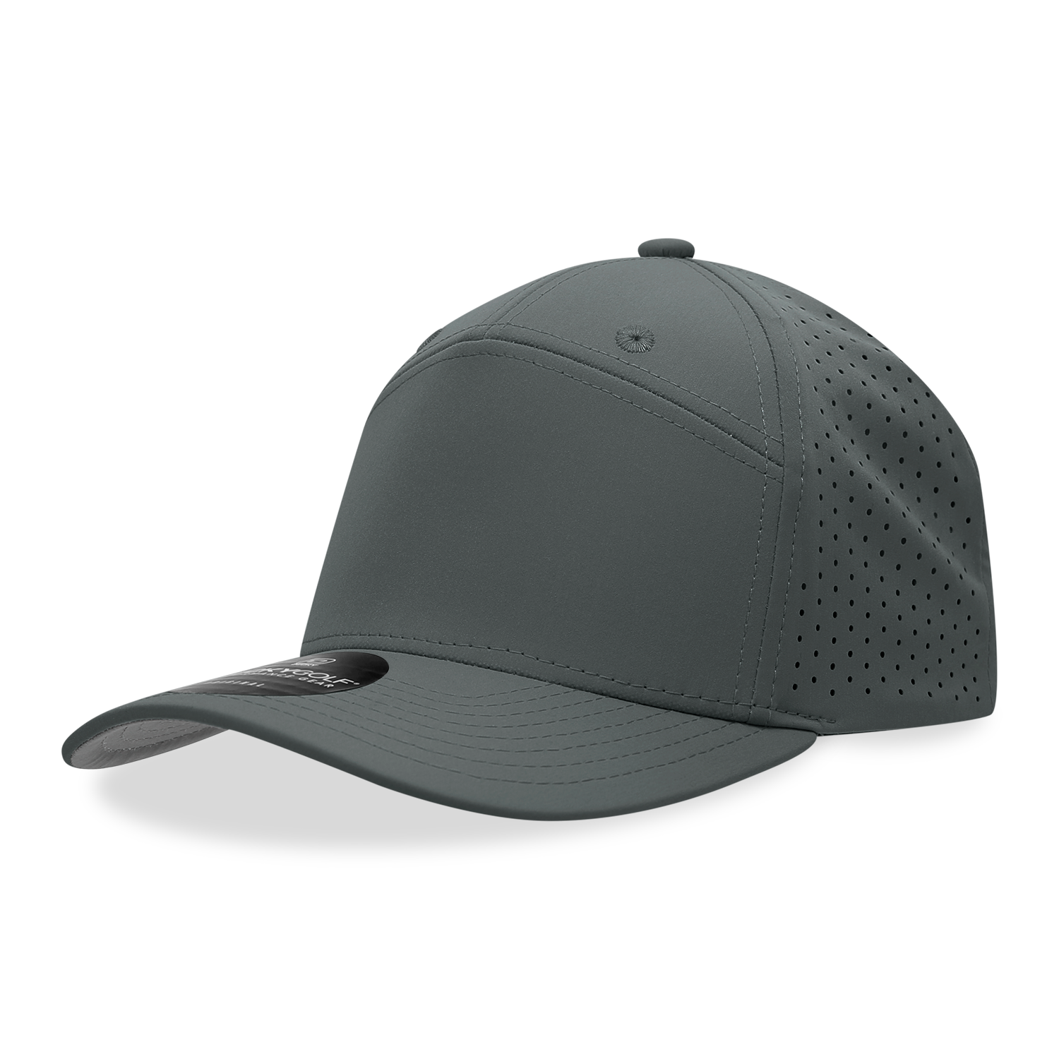 Decky 6416 7 Panel Perforated Cap - Charcoal