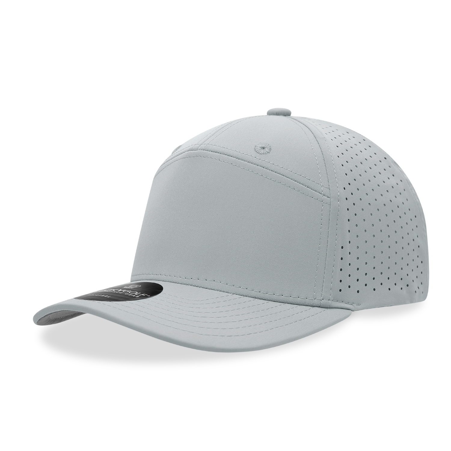 Decky 6416 7 Panel Perforated Cap - Grey