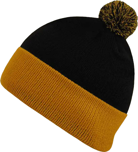 Decky 687 Athletic Pom Beanie - Black Gold - one Size Fits Most