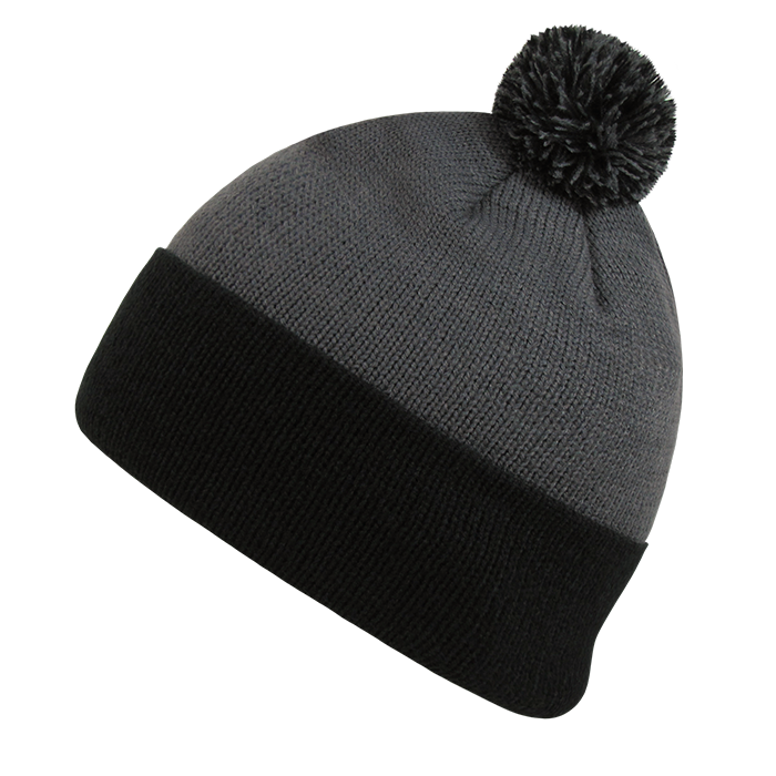 Decky 687 Athletic Pom Beanie - Grey Black
