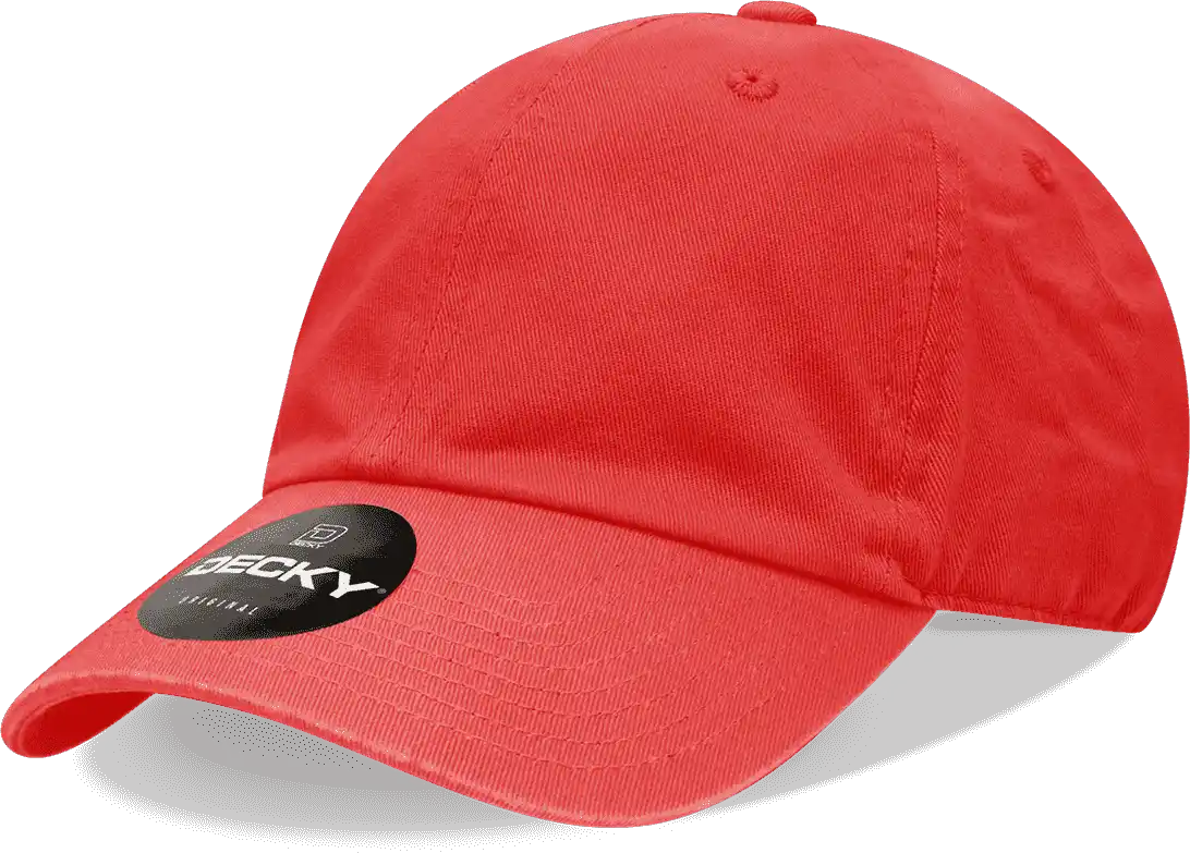 Decky 7005 Kids Relaxed Washed Cotton Cap - Red - one Size Fits Most