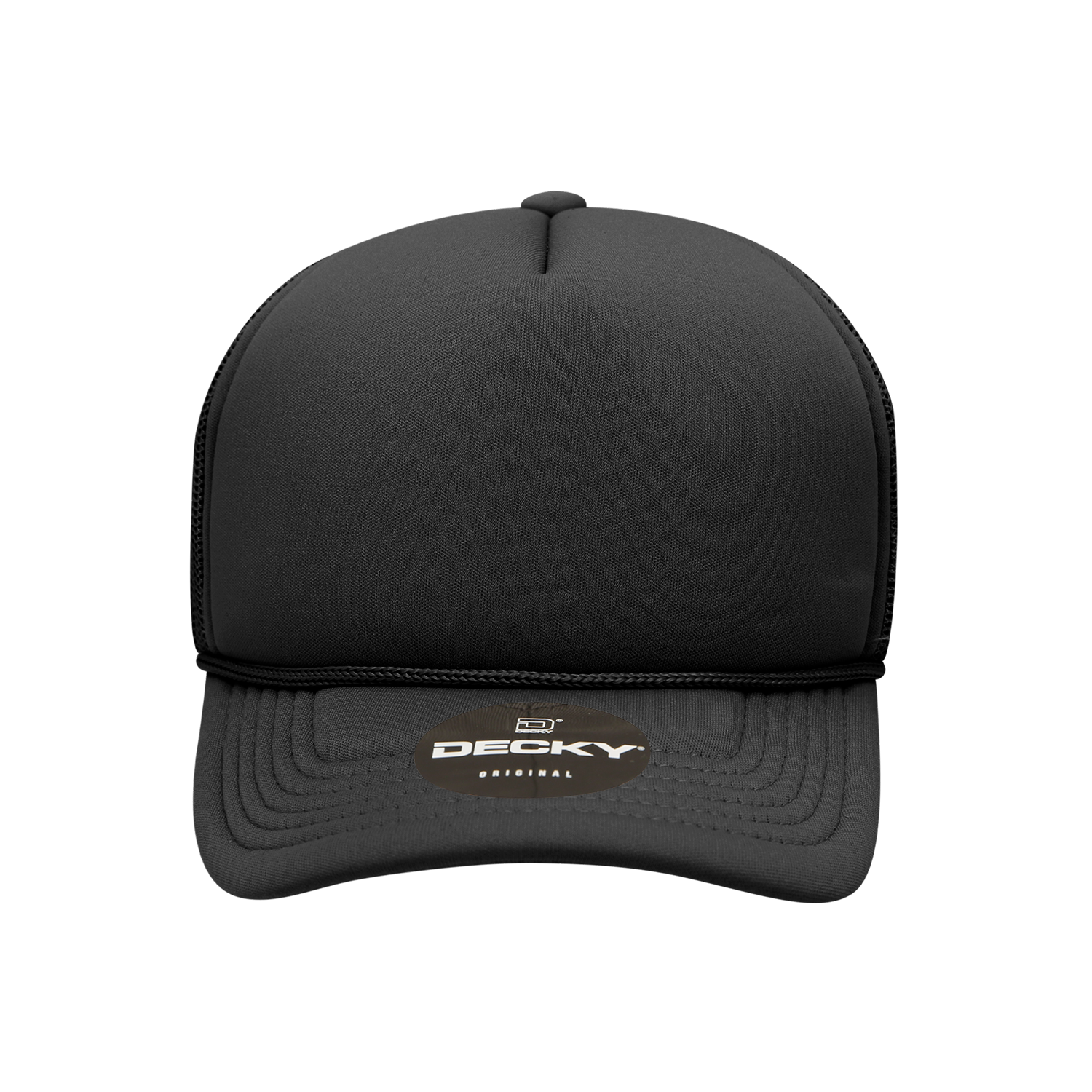 Decky 7010 Youth 5 Panel Mid Profile Structured Foam Trucker - Black