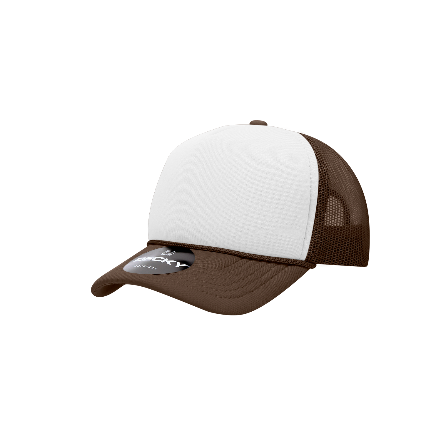 Decky 7010 Youth 5 Panel Mid Profile Structured Foam Trucker - Brown White