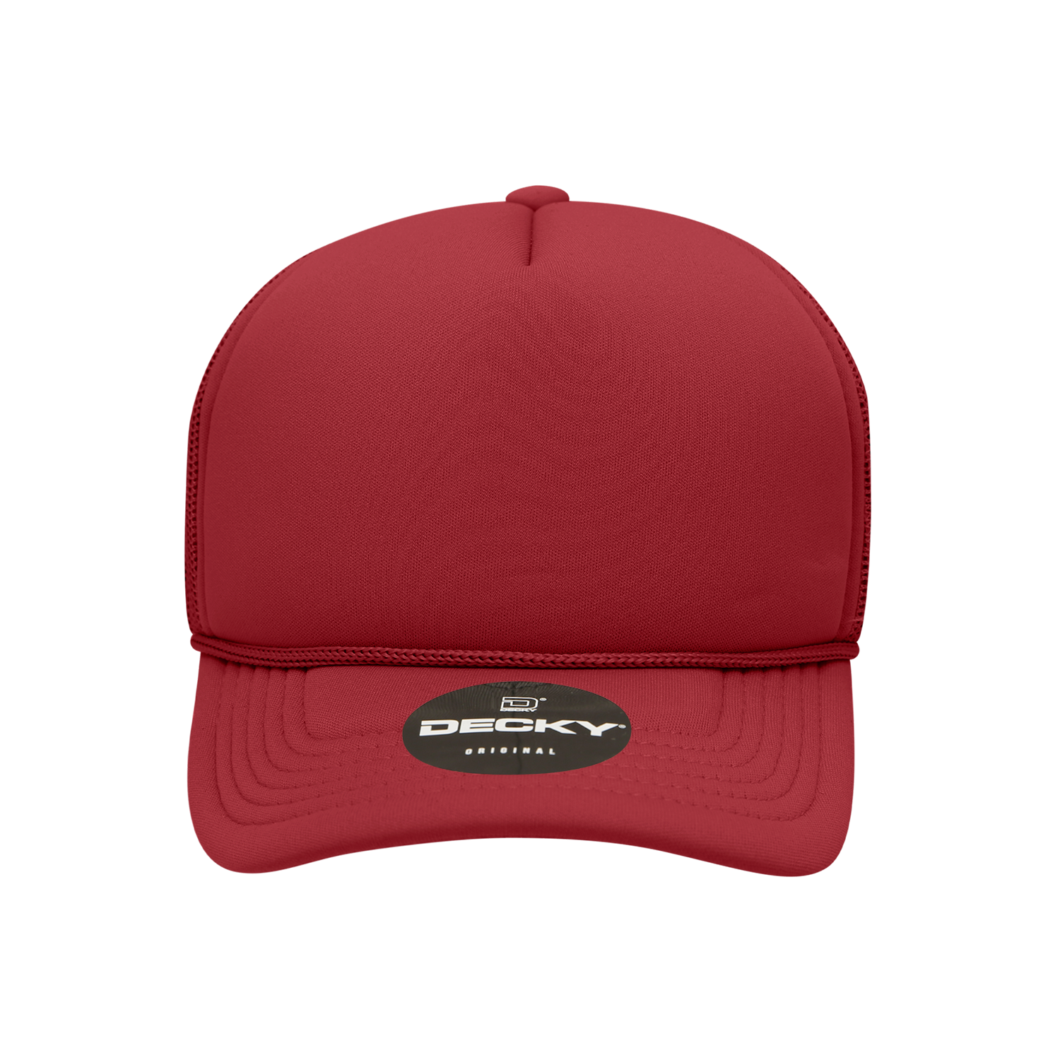 Decky 7010 Youth 5 Panel Mid Profile Structured Foam Trucker - Cardinal