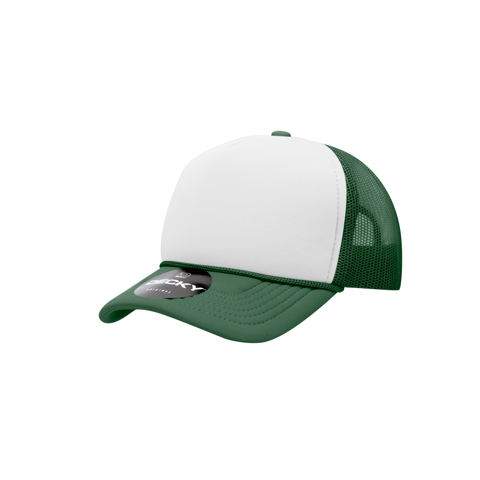 Decky 7010 Youth 5 Panel Mid Profile Structured Foam Trucker - Forest White