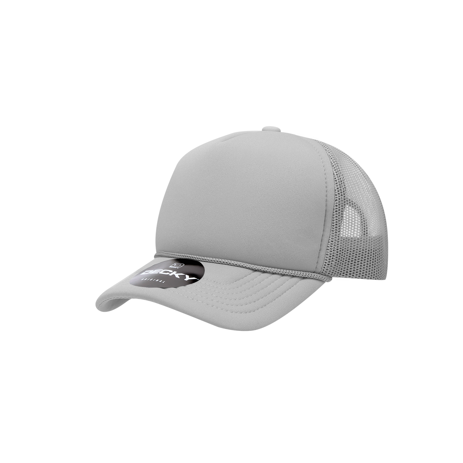 Decky 7010 Youth 5 Panel Mid Profile Structured Foam Trucker - Grey