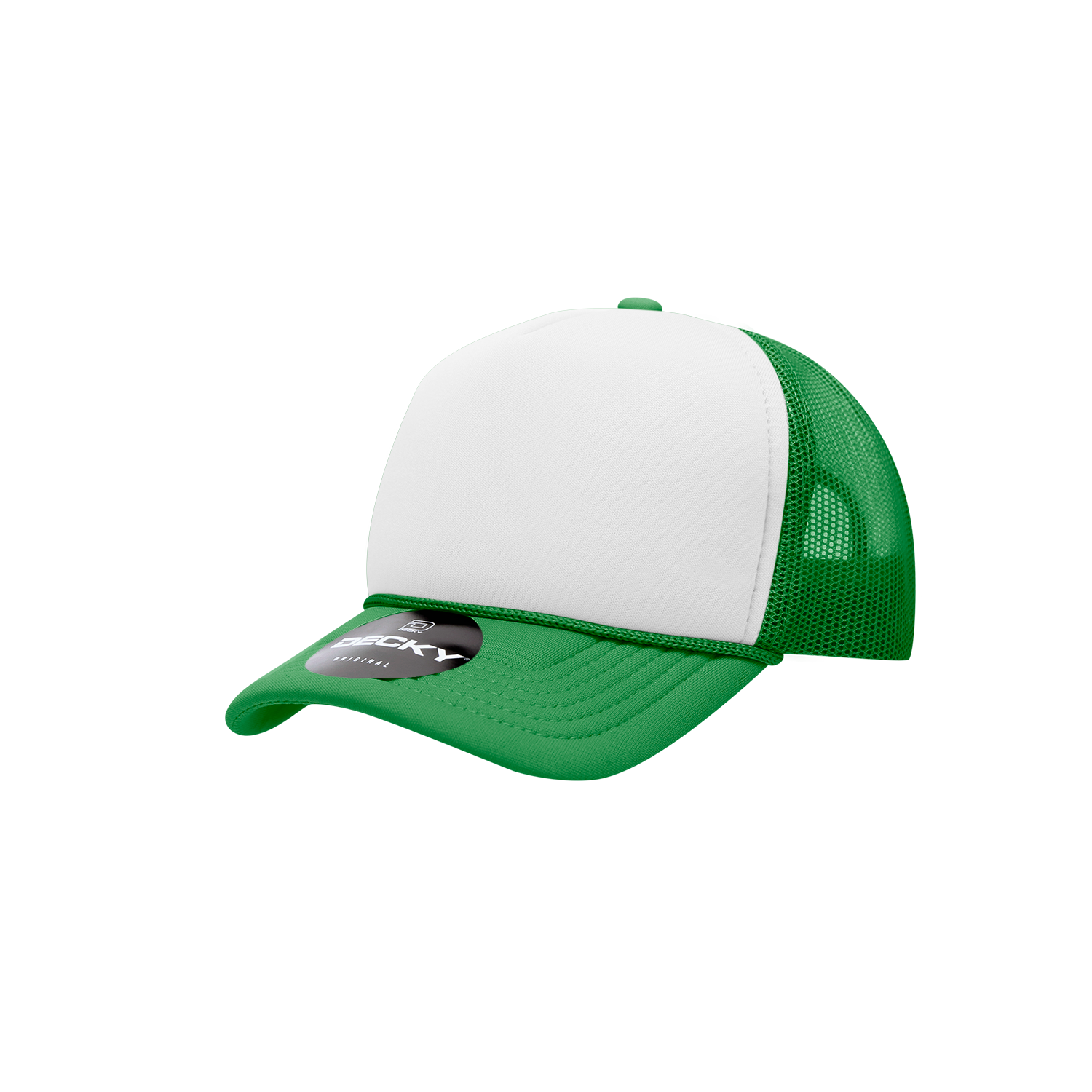 Decky 7010 Youth 5 Panel Mid Profile Structured Foam Trucker - Kelly White
