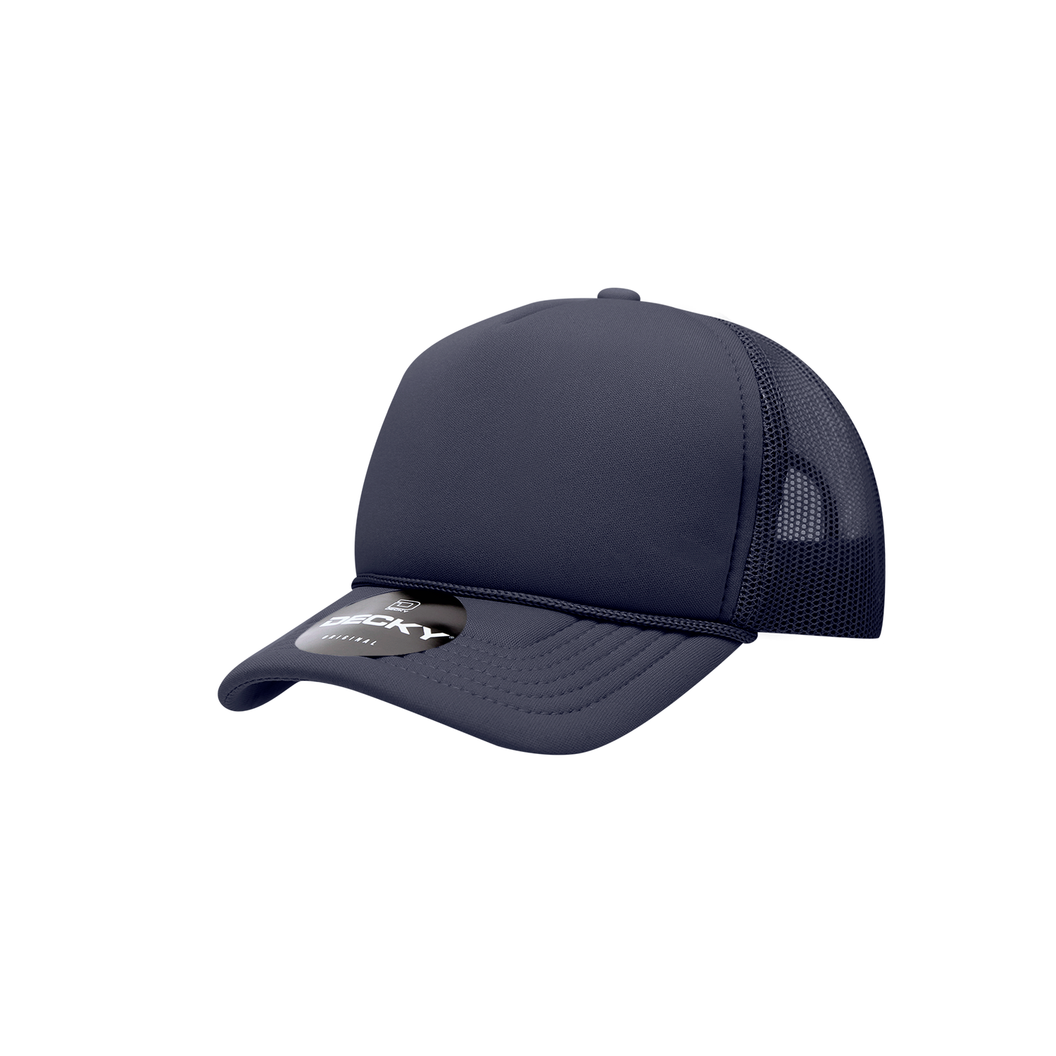 Decky 7010 Youth 5 Panel Mid Profile Structured Foam Trucker - Navy
