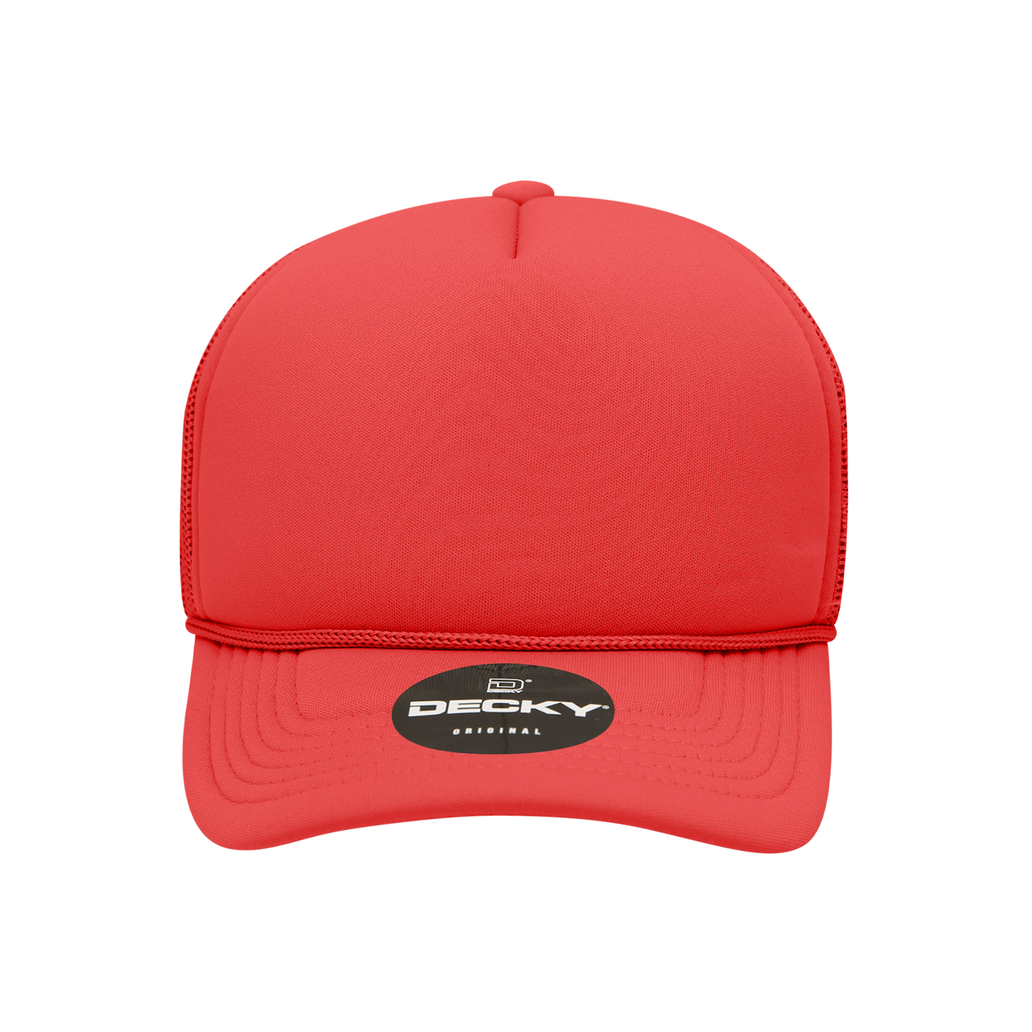 Decky 7010 Youth 5 Panel Mid Profile Structured Foam Trucker - Red