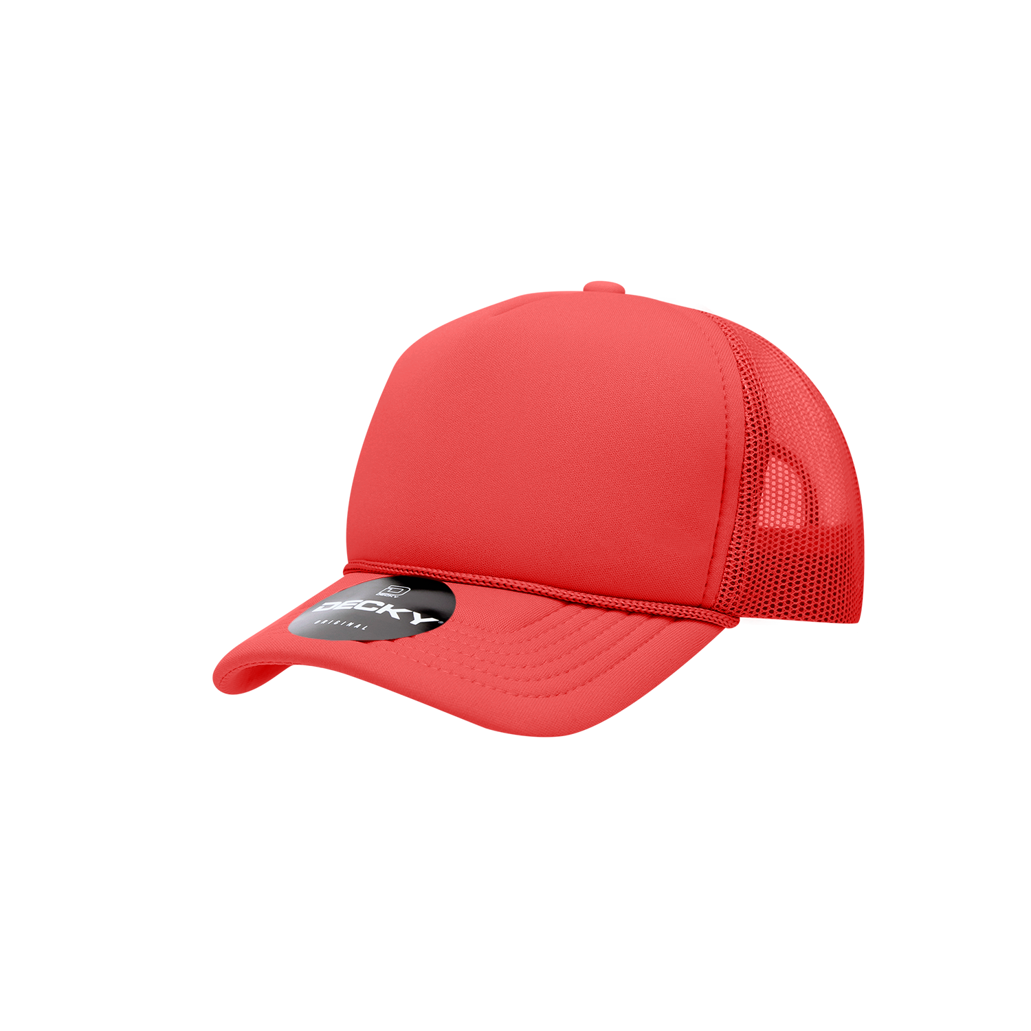 Decky 7010 Youth 5 Panel Mid Profile Structured Foam Trucker - Red