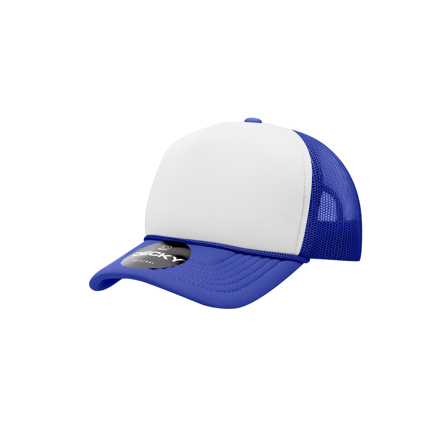 Decky 7010 Youth 5 Panel Mid Profile Structured Foam Trucker - Royal White