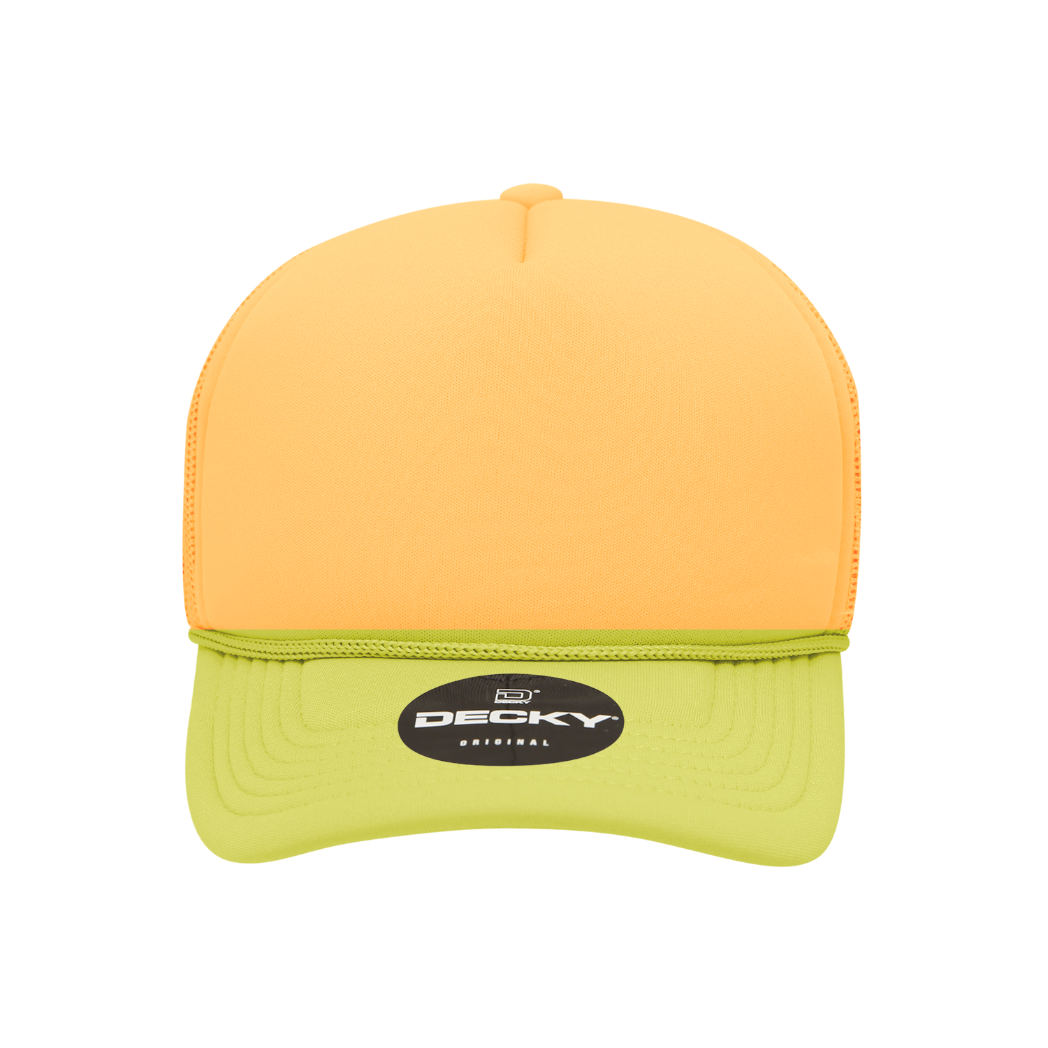 Decky 7010 Youth 5 Panel Mid Profile Structured Foam Trucker - Yellow