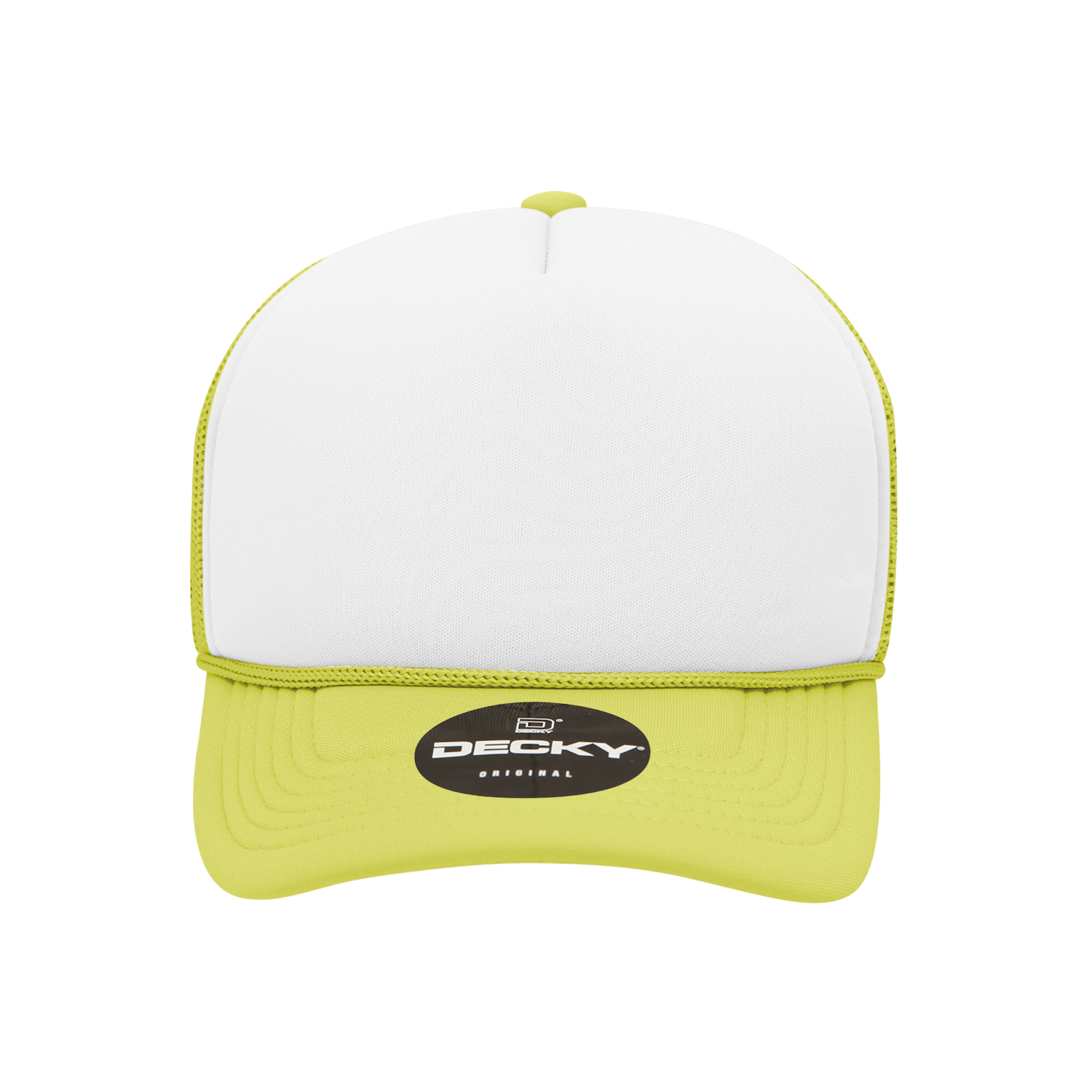 Decky 7010 Youth 5 Panel Mid Profile Structured Foam Trucker - Yellow White