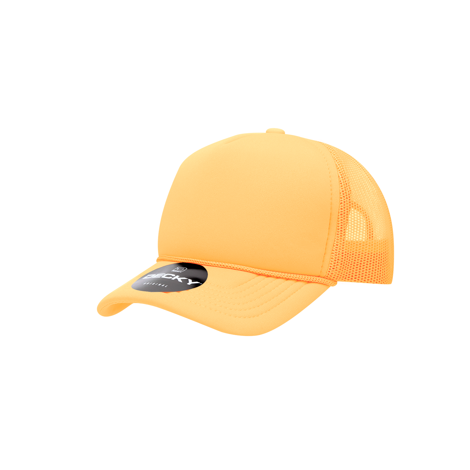 Decky 7010 Youth 5 Panel Mid Profile Structured Foam Trucker - Yellow