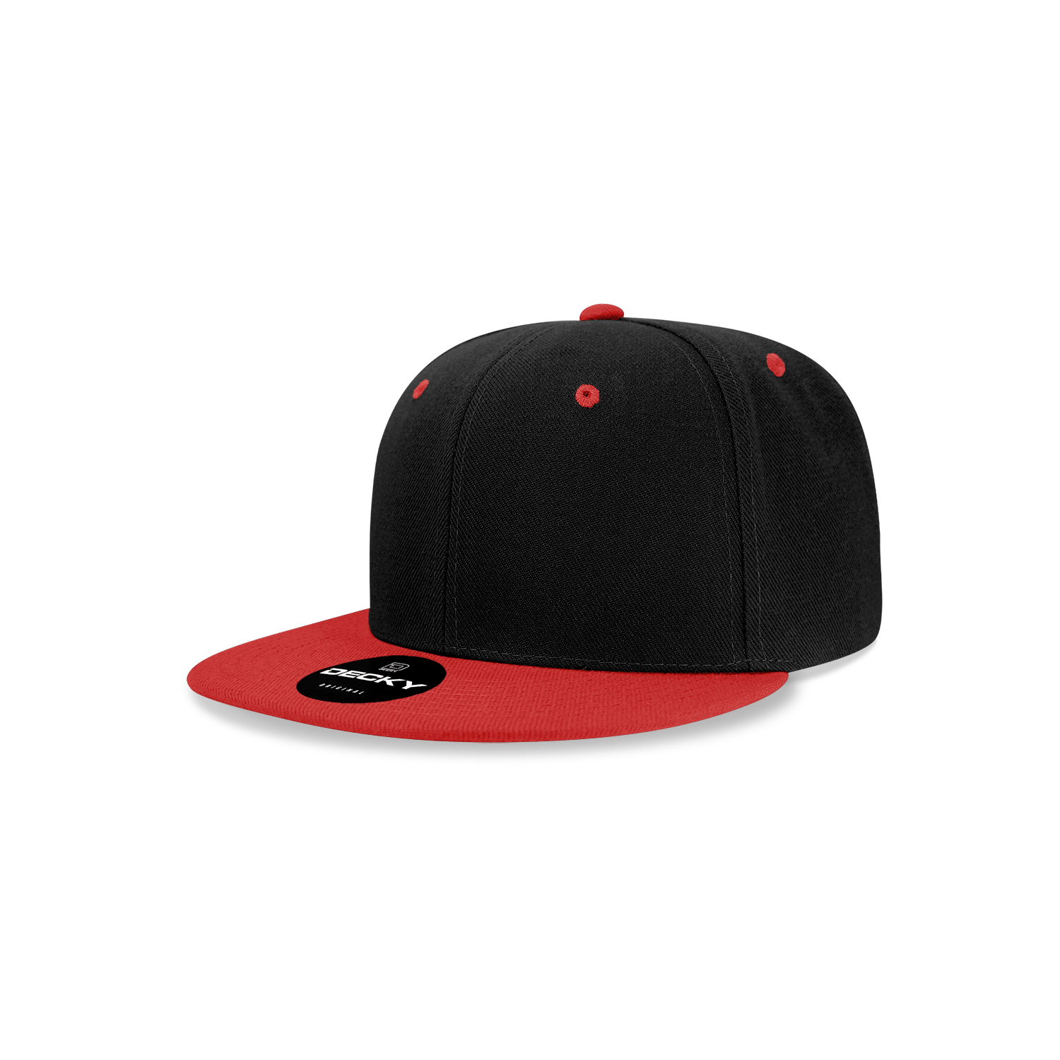 Decky 7011 Youth Snapback Cap - Black Red