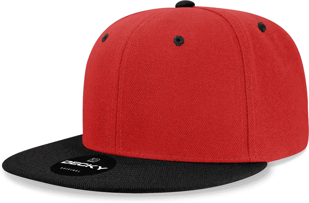 Decky 7011 Youth Snapback Cap - Red Black - one Size Fits Most
