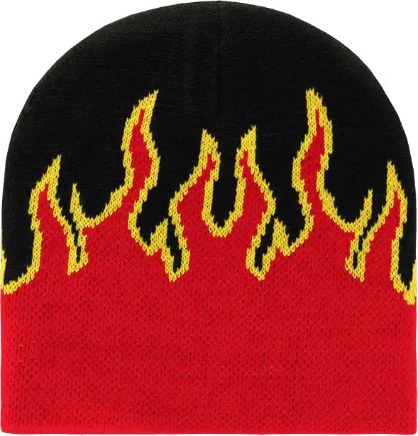 Decky 8003 Fire Beanie - Black Red Yellow - one Size Fits Most