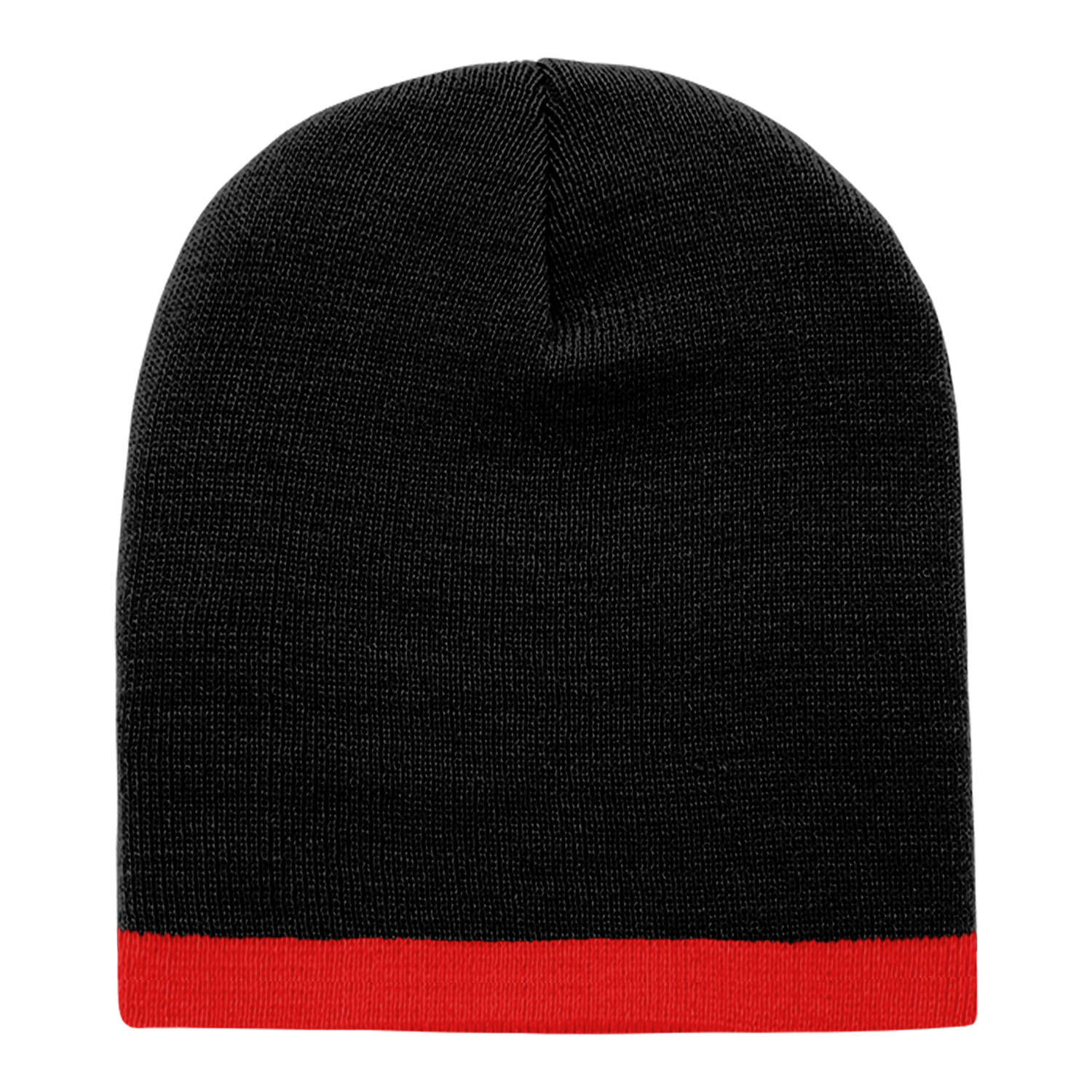 Decky 8007 Acrylic/polyester Striped Short Beanie - Black Red