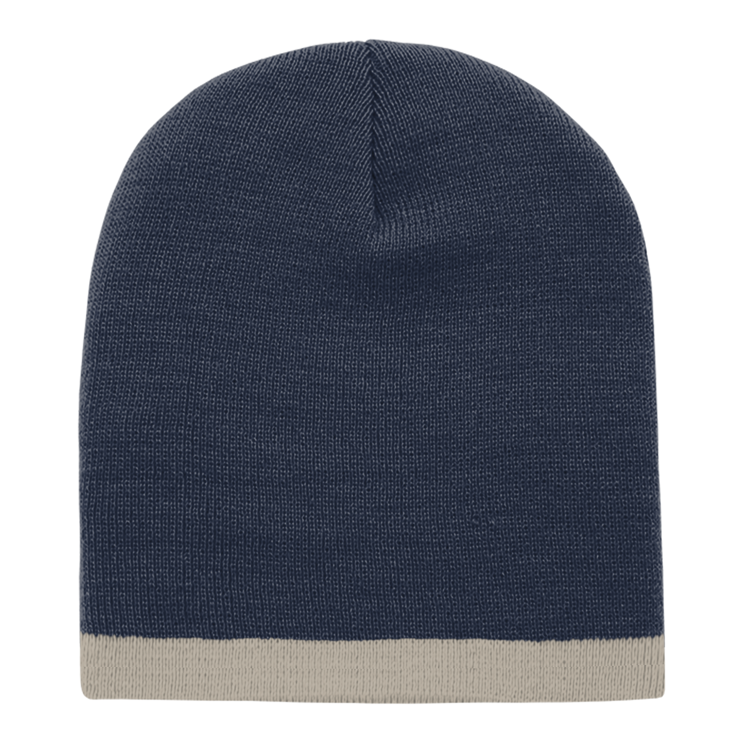 Decky 8007 Acrylic/polyester Striped Short Beanie - Navy Khaki