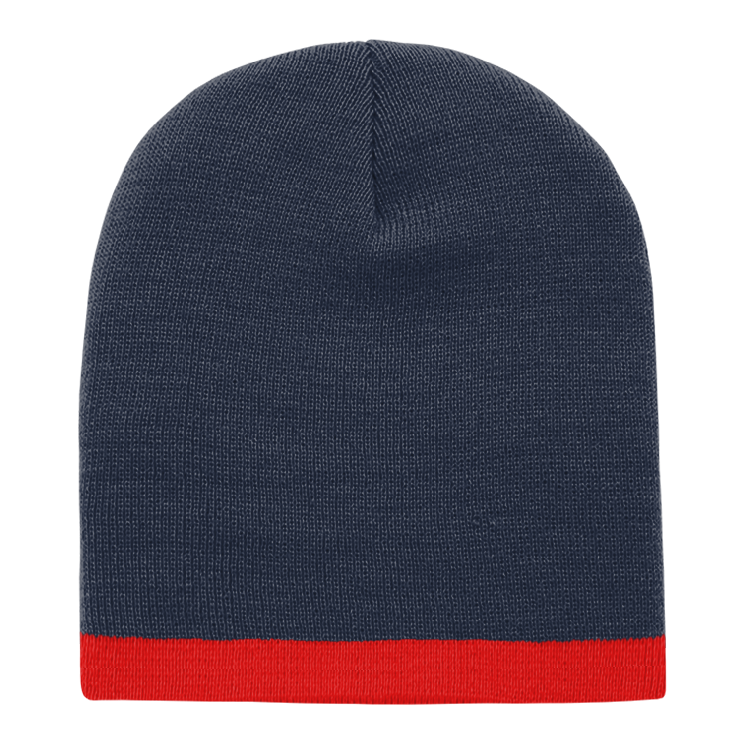 Decky 8007 Acrylic/polyester Striped Short Beanie - Navy Red