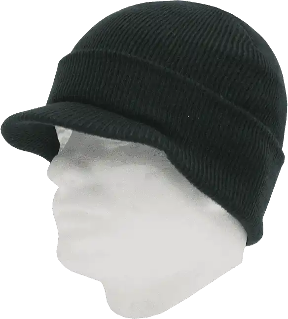 Decky 8009 Jeep Beanie with Visor - Black - one Size Fits Most