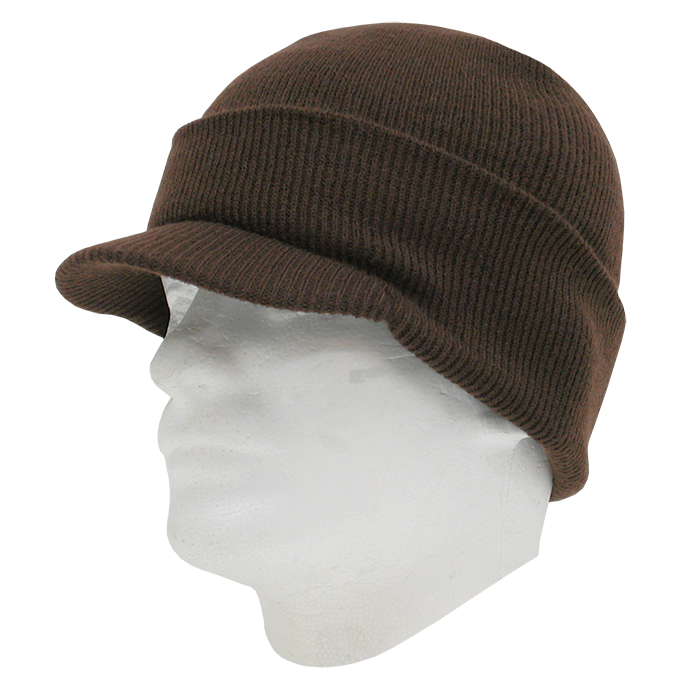 Decky 8009 Jeep Beanie with Visor - Brown