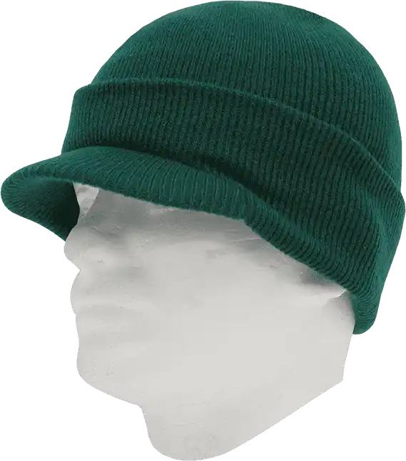 Decky 8009 Jeep Beanie with Visor - Forest - one Size Fits Most