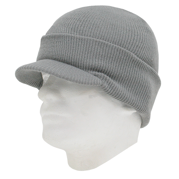 Decky 8009 Jeep Beanie with Visor - Grey