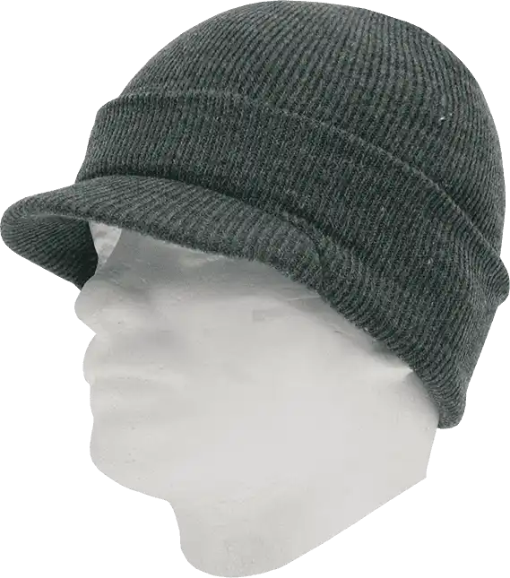 Decky 8009 Jeep Beanie with Visor - Heather Charcoal - Dark Gray / one Size Fits Most