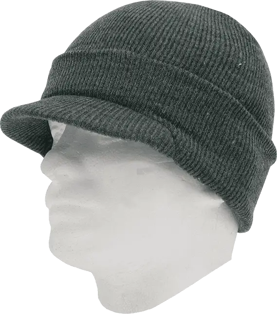 Decky 8009 Jeep Beanie with Visor - Heather Charcoal