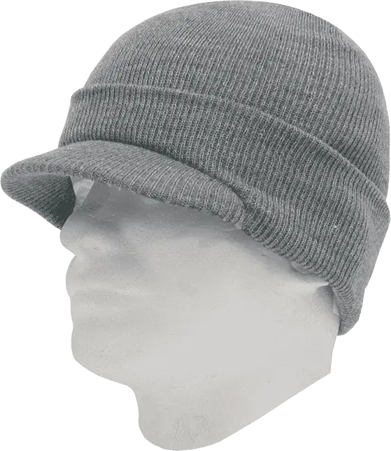 Decky 8009 Jeep Beanie with Visor - Heather Gray