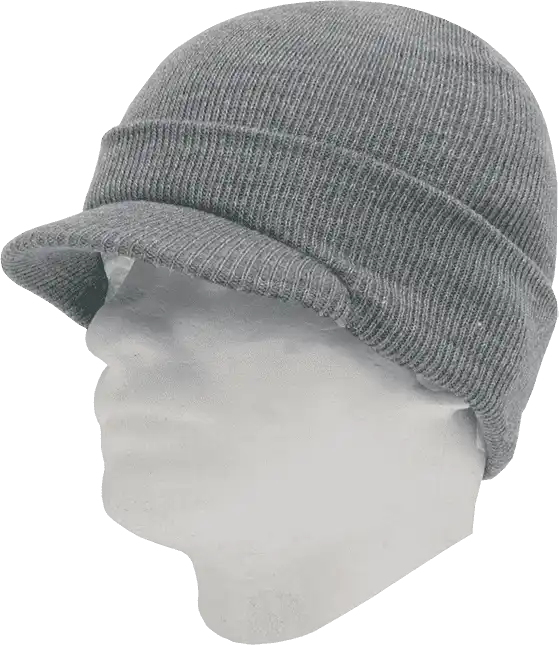 Decky 8009 Jeep Beanie with Visor Heather Gray / one Size Fits Most
