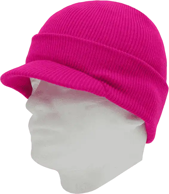 Decky 8009 Jeep Beanie with Visor - Hot Pink - one Size Fits Most