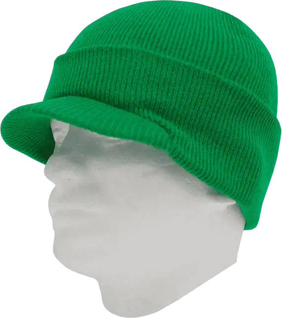 Decky 8009 Jeep Beanie with Visor - Kelly Green - one Size Fits Most