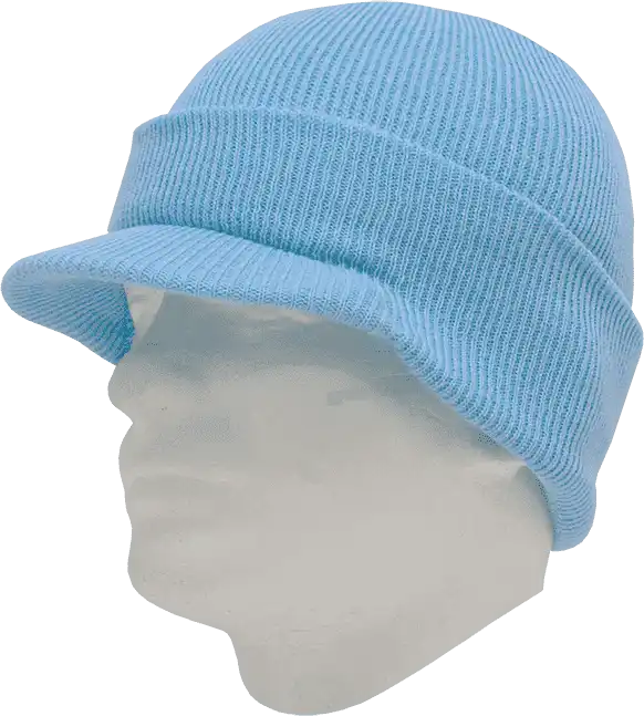 Decky 8009 Jeep Beanie with Visor - Light Blue - one Size Fits Most