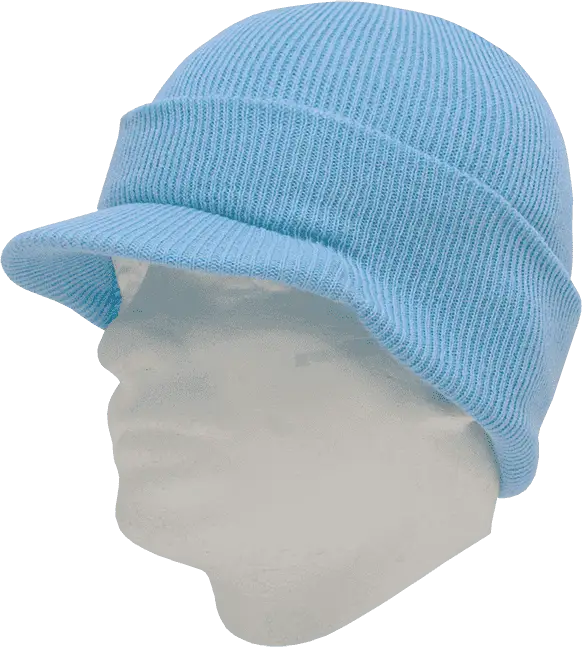 Decky 8009 Jeep Beanie with Visor - Light Blue - one Size Fits Most