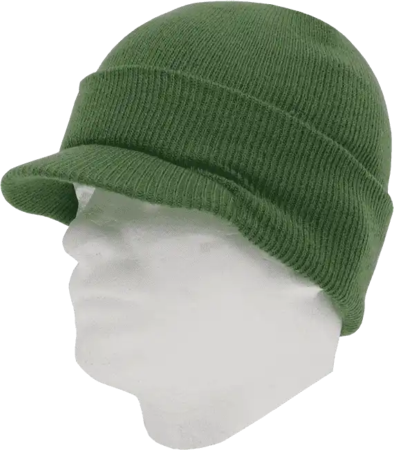 Decky 8009 Jeep Beanie with Visor - Olive - one Size Fits Most