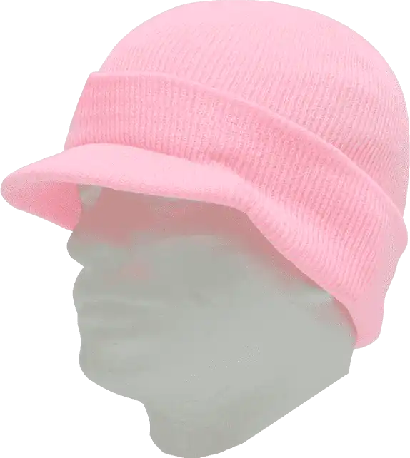 Decky 8009 Jeep Beanie with Visor - Pink - one Size Fits Most