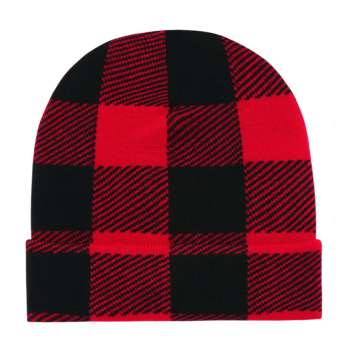 Decky 8027 Long Plaid Beanie - Red